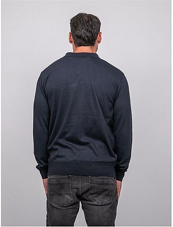 Pull polo manches longues col zippé linetox