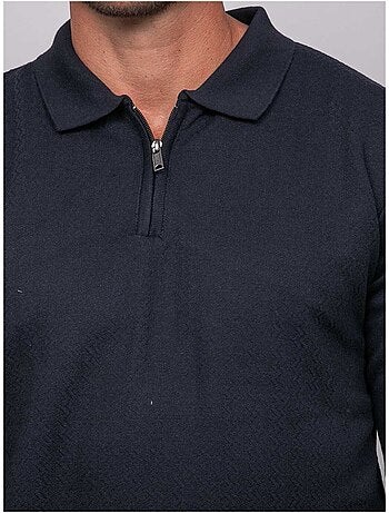 Pull polo manches longues col zippé linetox