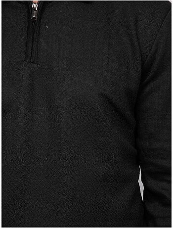 Pull polo manches longues col zippé linetox