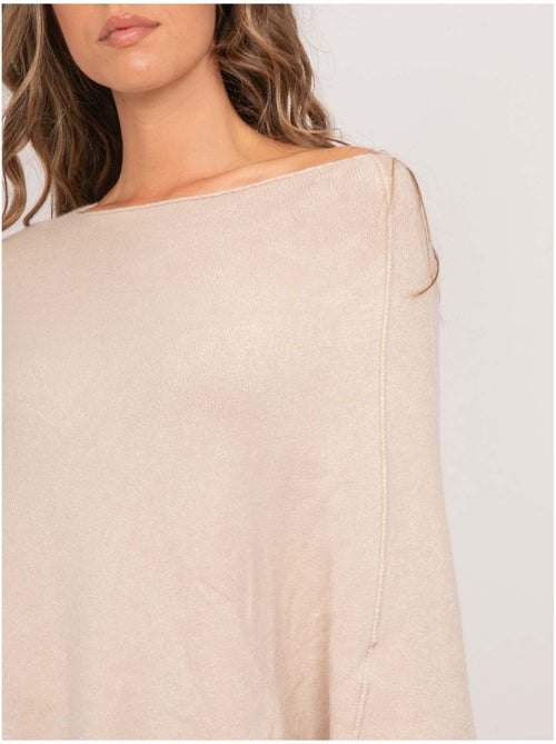 Pull poncho asymétrique maille fine kuvene - Kiabi