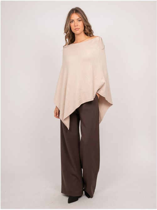 Pull poncho asymétrique maille fine kuvene - Kiabi