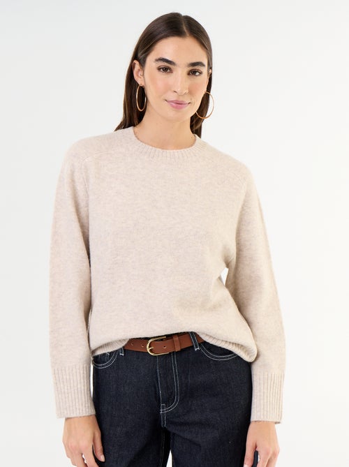 Pull rallongé en maille moulinée - Kiabi