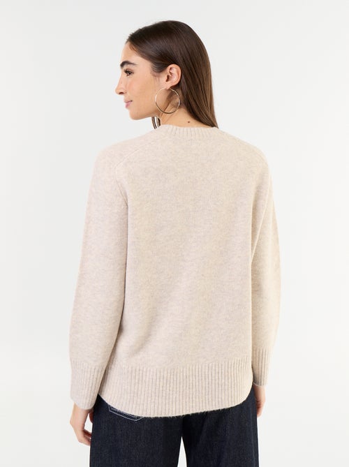 Pull rallongé en maille moulinée - Kiabi