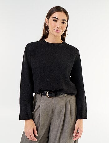 Pull rallongé en maille moulinée