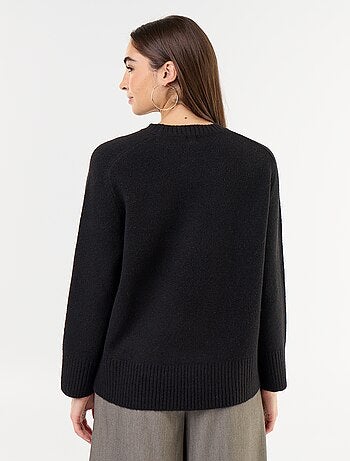Pull rallongé en maille moulinée