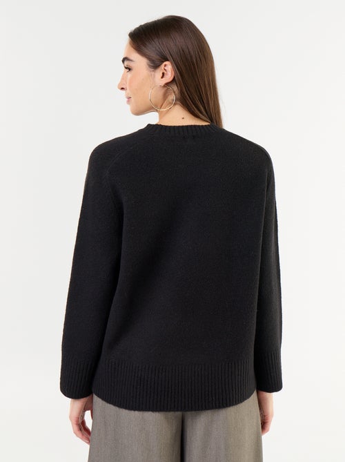 Pull rallongé en maille moulinée - Kiabi