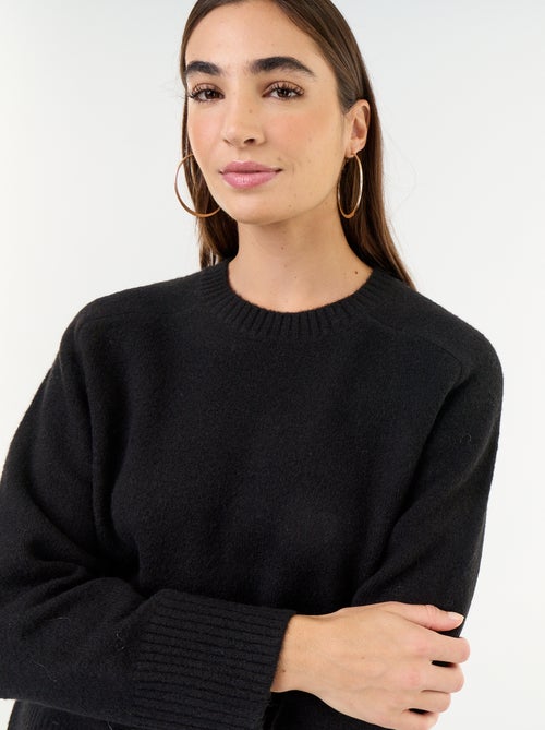 Pull rallongé en maille moulinée - Kiabi