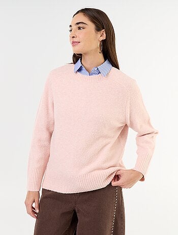 Pull rallongé en maille moulinée