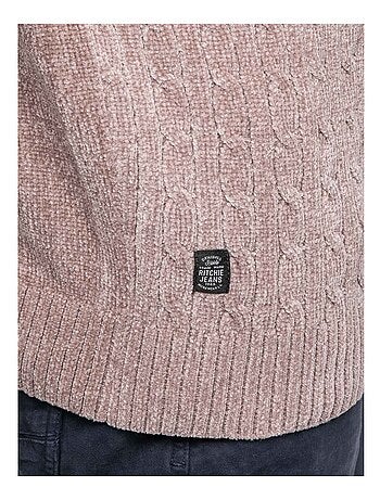 Pull ras de cou avec torsades liturin