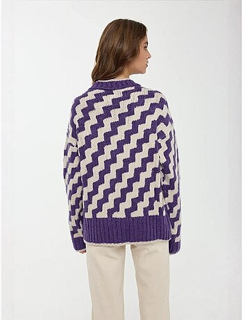 Pull ras du cou à motif zigzag hiccup
