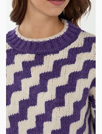 Pull ras du cou à motif zigzag hiccup