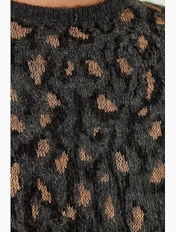 Pull ras du cou en maille à motifs lucci