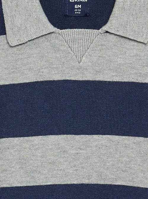 Pull rayé à manches longues et col polo - Kiabi Pull rayé à manches longues et col polo - Kiabi