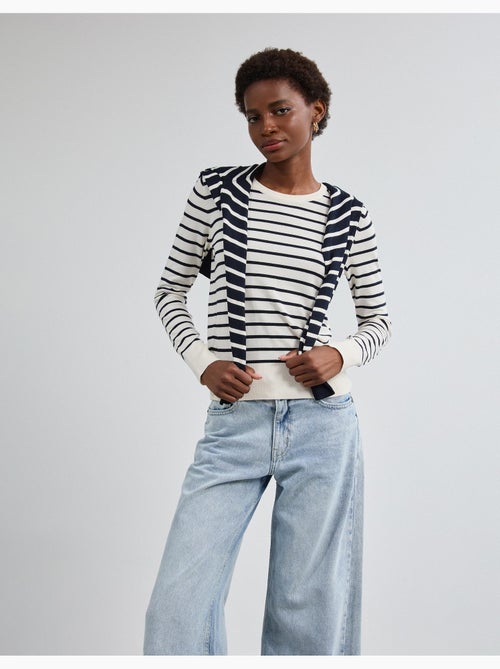 Pull rayé à manches longues, mo fashion - Kiabi Pull rayé à manches longues, mo fashion - Kiabi