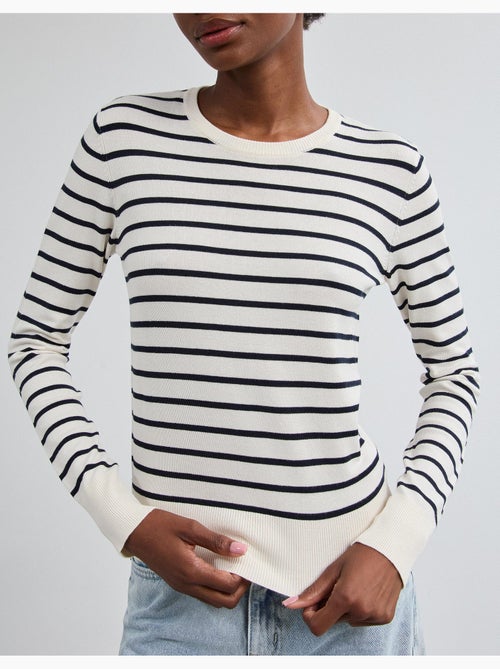 Pull rayé à manches longues, mo fashion - Kiabi Pull rayé à manches longues, mo fashion - Kiabi