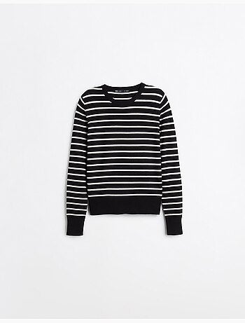 Pull rayé à manches longues, mo fashion