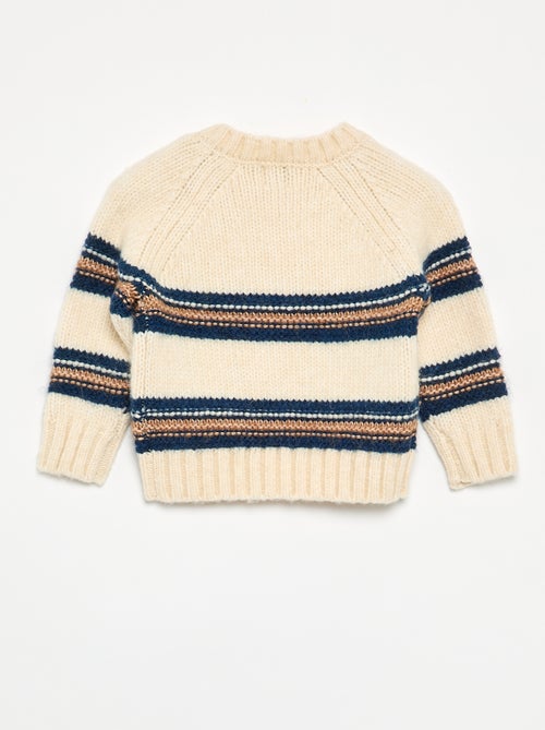 Pull rayé avec boutonnage à l'emmanchure - Kiabi
