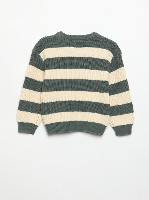 Pull rayé avec boutonnage épaule - Kiabi