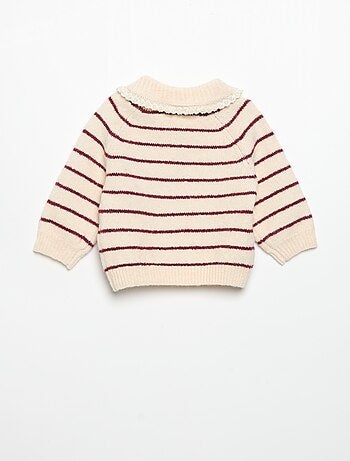 Pull rayé avec col fantaisie