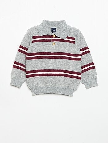Pull rayé avec col polo