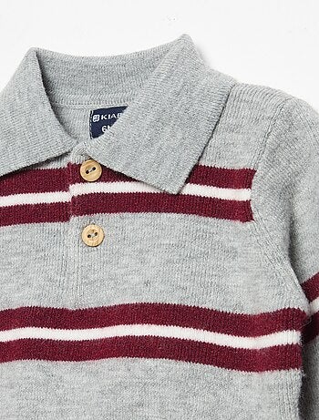 Pull rayé avec col polo
