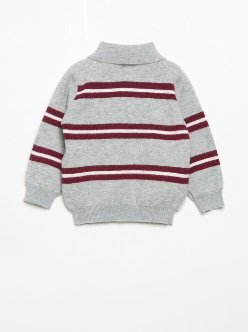 Pull rayé avec col polo - Kiabi