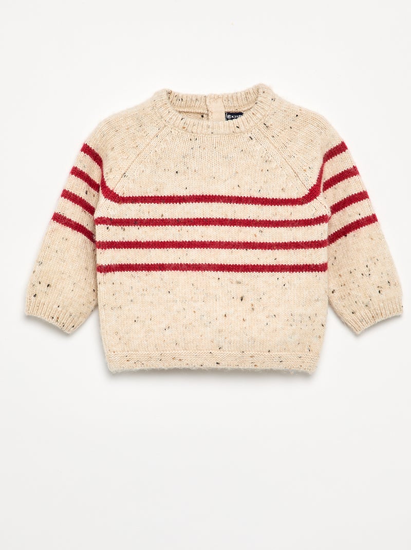 Pull rayé Beige - Kiabi