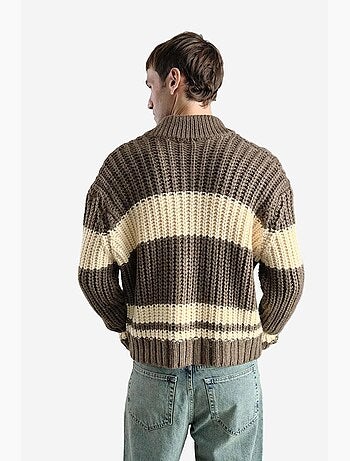 Pull rayé coupe classique avec col zippé giesto