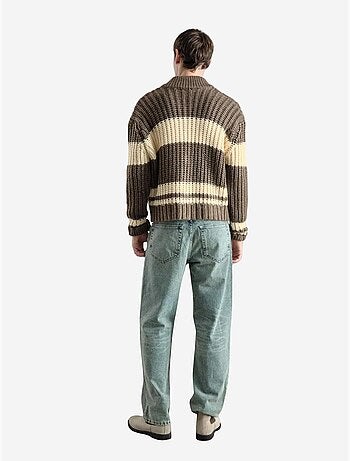 Pull rayé coupe classique avec col zippé giesto