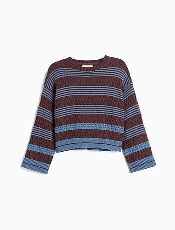 Pull rayé en tricot, mo fashion
