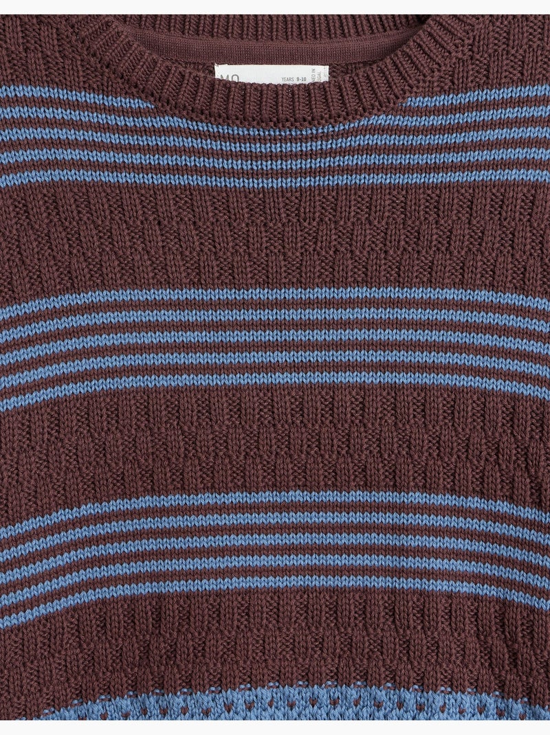 Pull rayé en tricot, mo fashion Marron - Kiabi