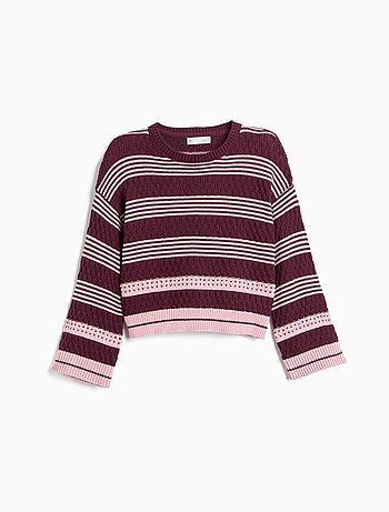 Pull rayé en tricot, mo fashion