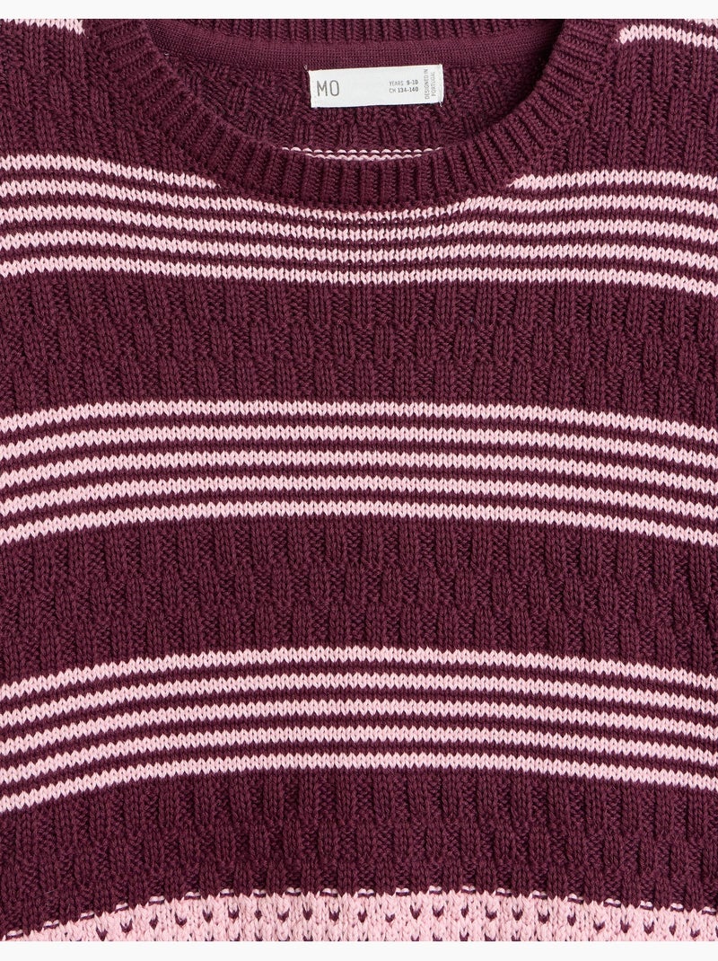 Pull rayé en tricot, mo fashion Violet - Kiabi