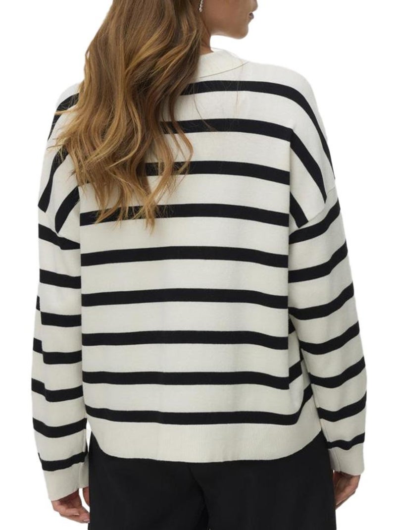 Pull Rayé Femme Vero Moda Beige - Kiabi