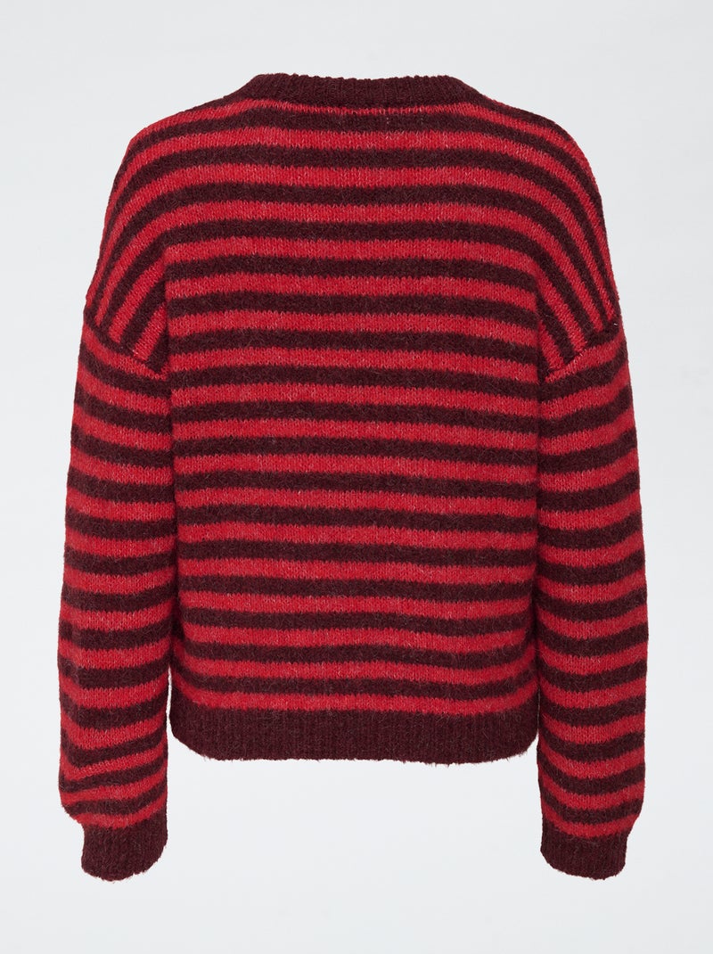 Pull rayé 'JDY' col rond Rouge - Kiabi