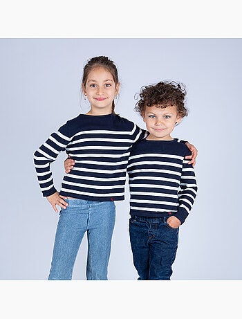 Pull rayé pour enfant 'Breizh Océan', Pull marin garçon ou fille