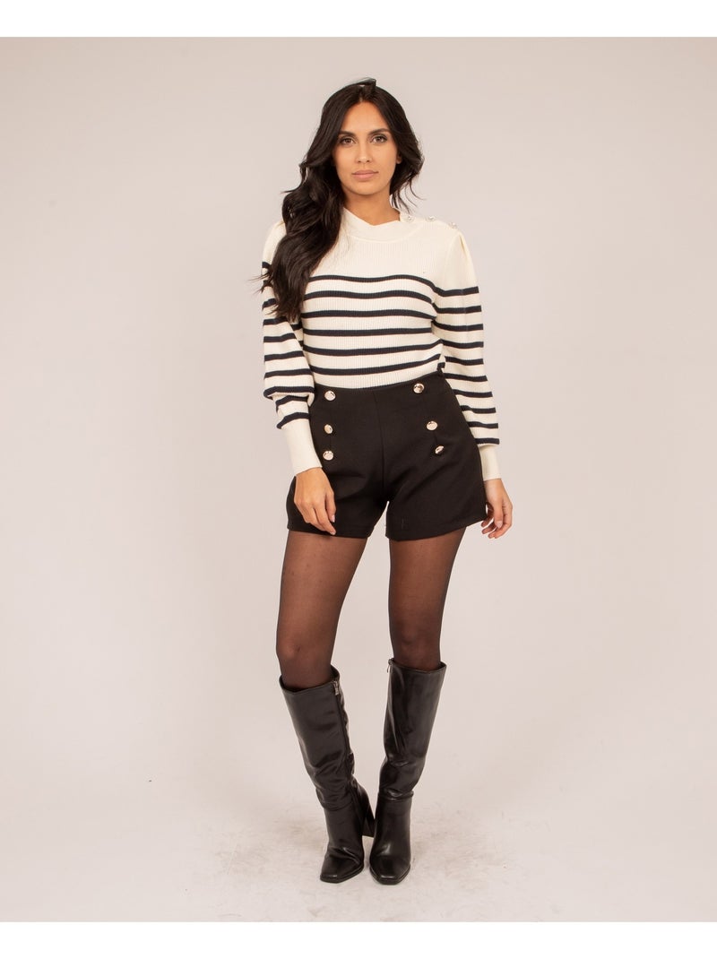 Pull rayures KERVIGNAC Ecru - Kiabi