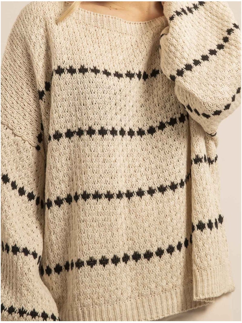Pull rayures kisa Beige - Kiabi