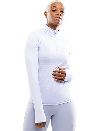 Pull running demi-zip femme fitness femme center lilac