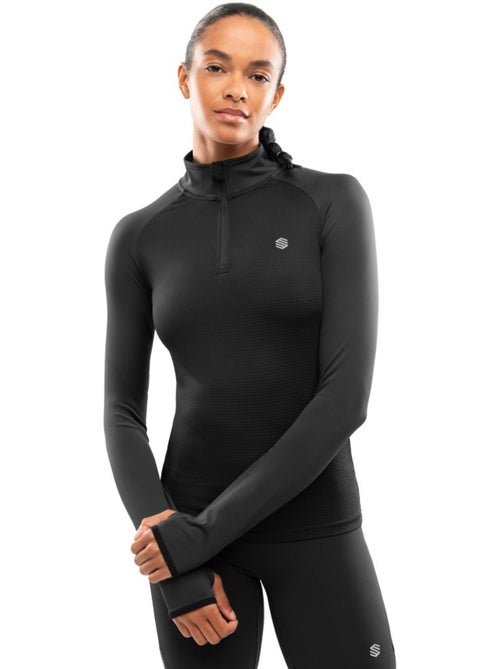 Pull running demi-zip femme fitness femme center - Kiabi