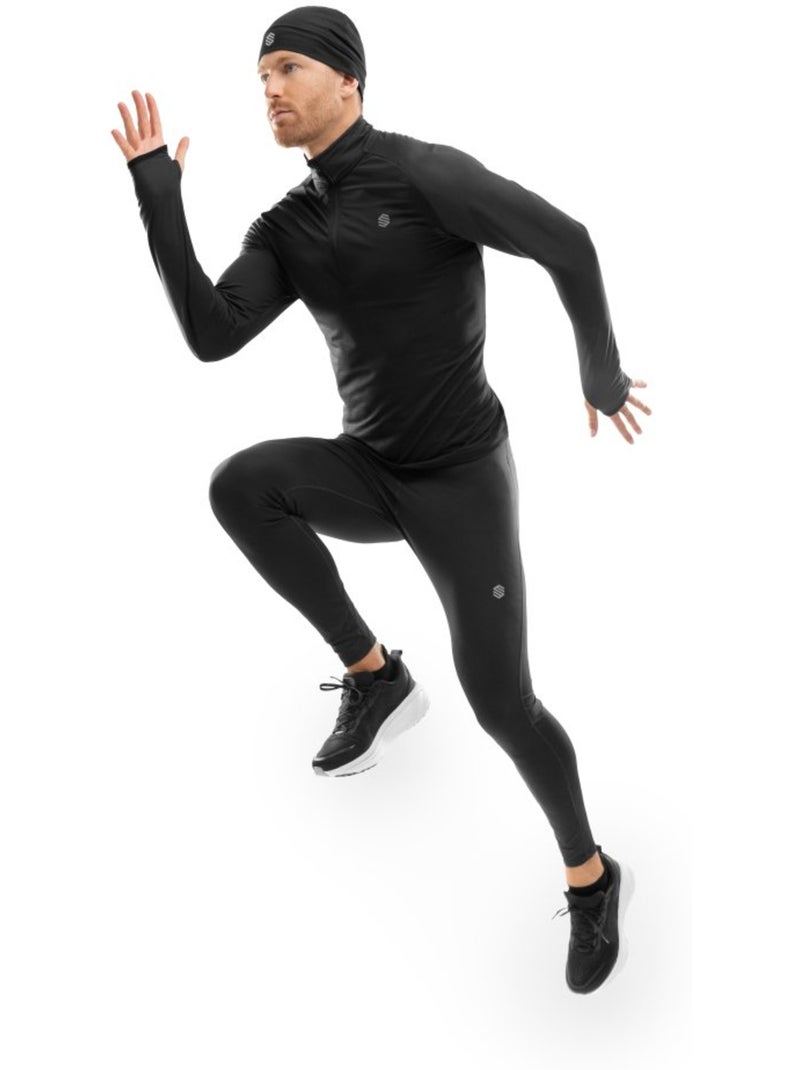 Pull running demi-zip homme fitness homme intuit Noir - Kiabi