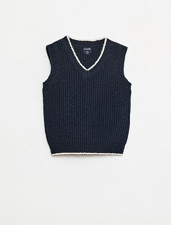 Pull sans manche col V