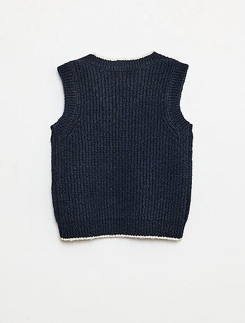 Pull sans manche col V