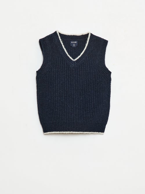 Pull sans manche col V - Kiabi