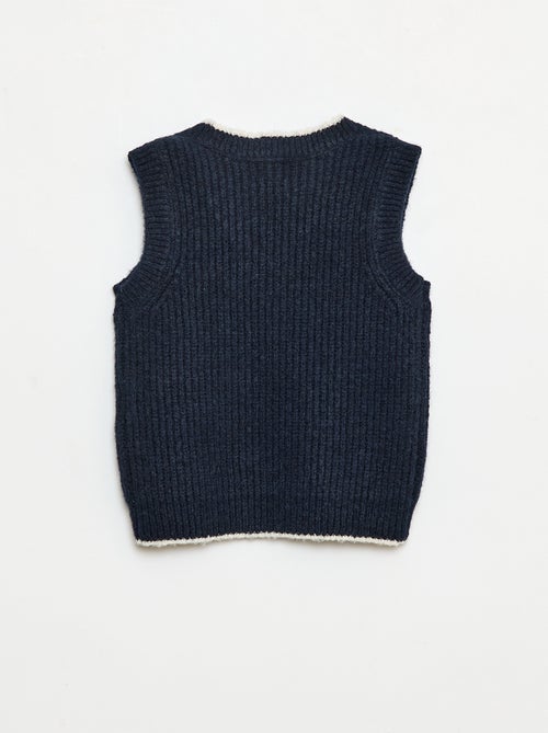 Pull sans manche col V - Kiabi