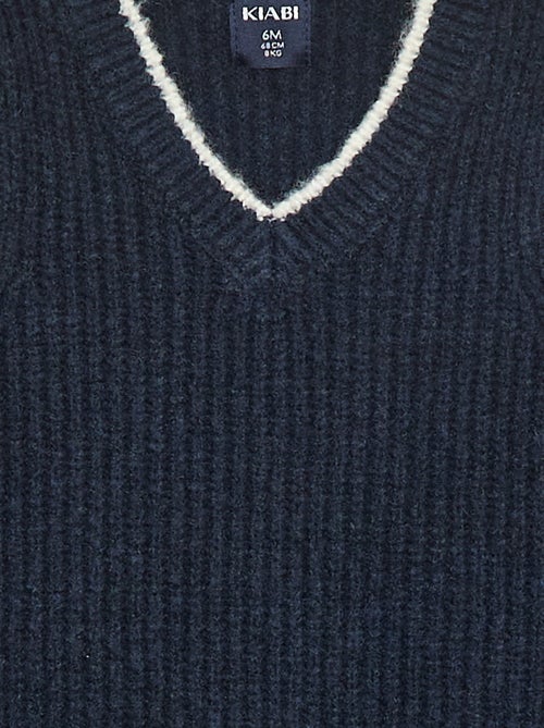 Pull sans manche col V - Kiabi