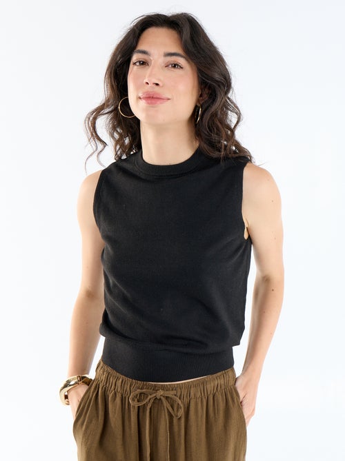 Pull sans manches à col rond - Kiabi
