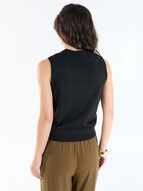 Pull sans manches à col rond - Kiabi