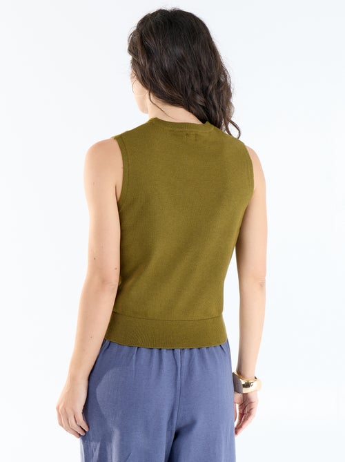 Pull sans manches à col rond - Kiabi