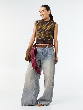 Pull sans manches à motif